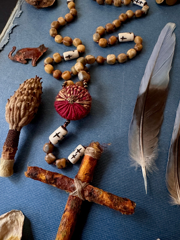Hand Knotted Rosary with Yellow Opal Stone
