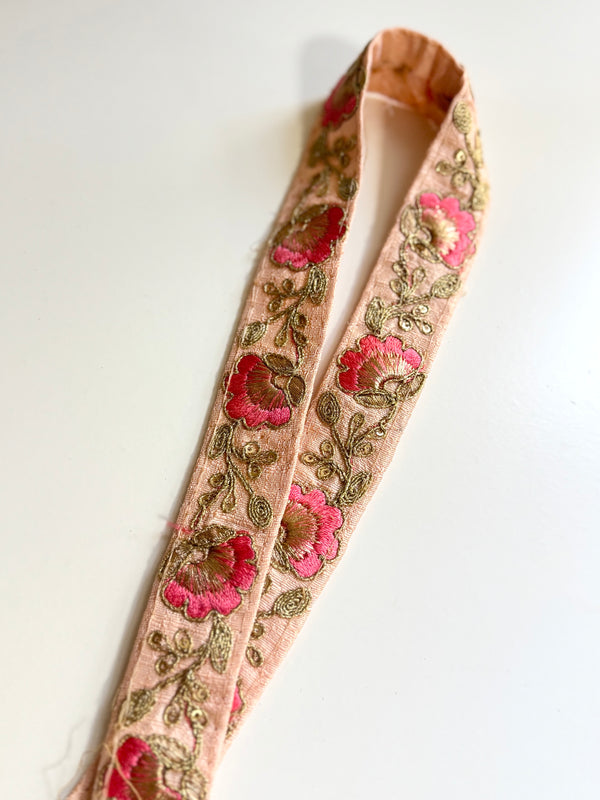 Embroidered Trims - Slate Peach Fairy