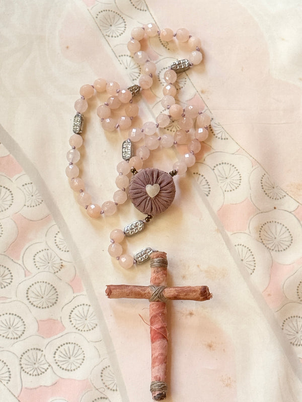 Hand Knotted Rosary with Agate Stones