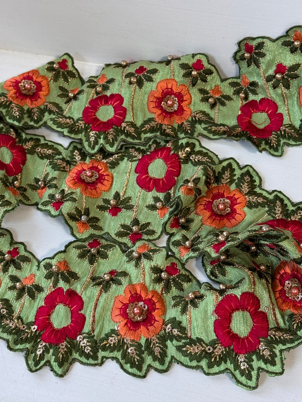 Embroidered Trim - Tropics