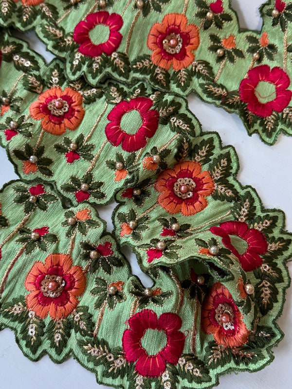 Embroidered Trim - Tropics