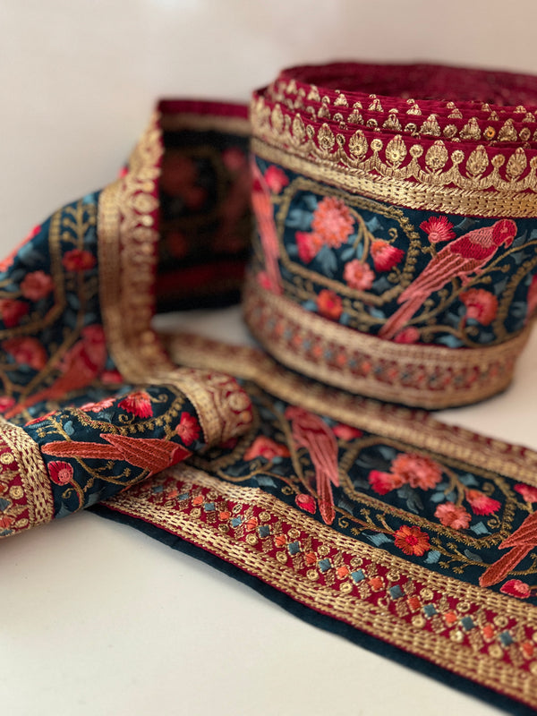 Embroidered Trim - Bird Of Paradise