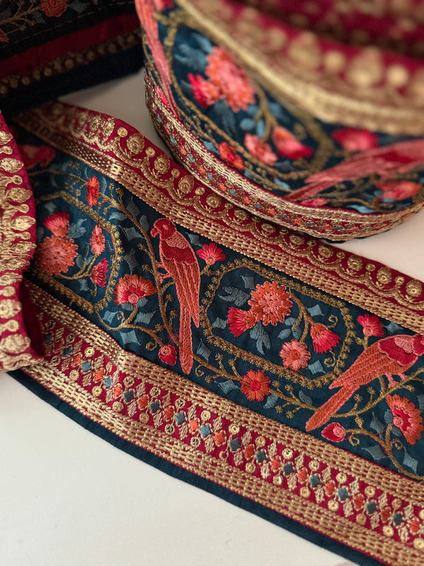 Embroidered Trim - Bird Of Paradise
