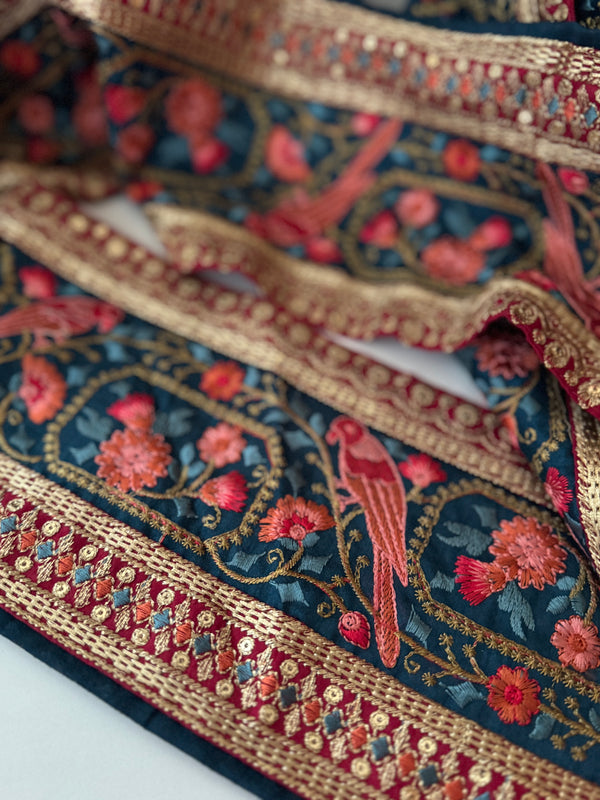 Embroidered Trim - Bird Of Paradise