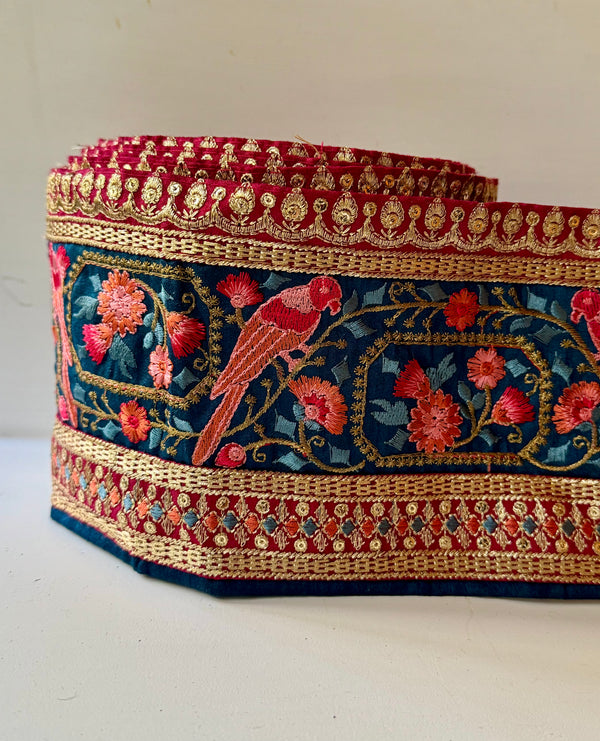 Embroidered Trim - Bird Of Paradise