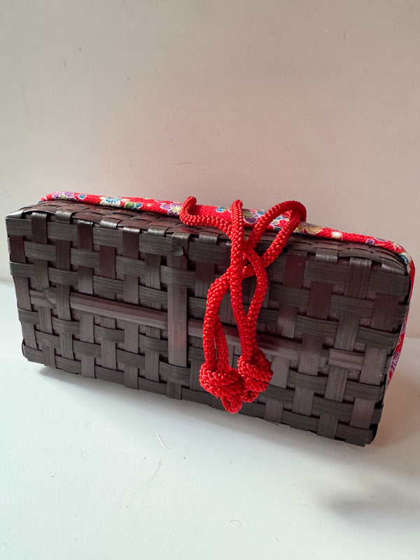Vintage Kinchaku or Sewing Basket - Remnants & Trims Included