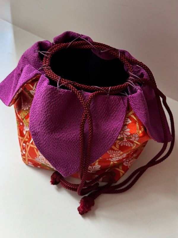 Vintage Kinchaku or Sewing Basket