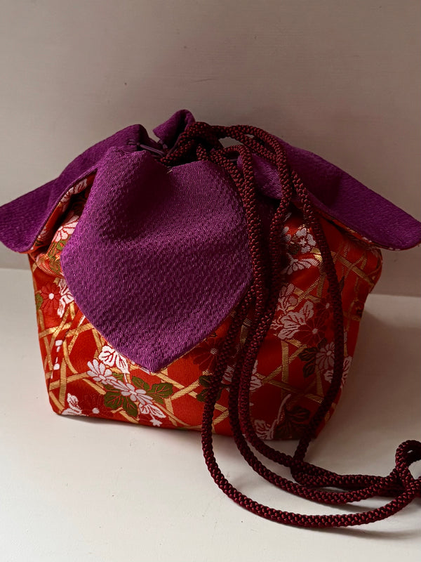 Vintage Kinchaku or Sewing Basket