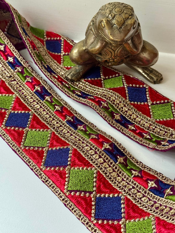 Embroidered Trim - Geometric Carnival