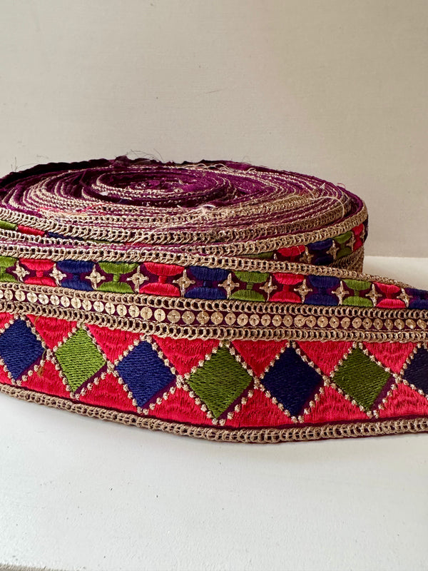 Embroidered Trim - Geometric Carnival