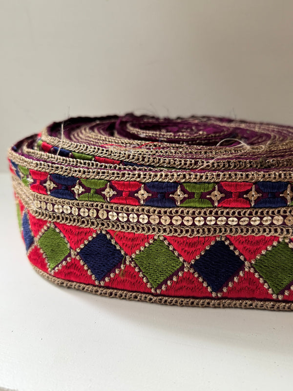 Embroidered Trim - Geometric Carnival