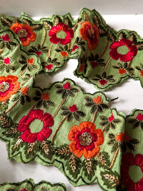 Embroidered Trim - Summer Garden