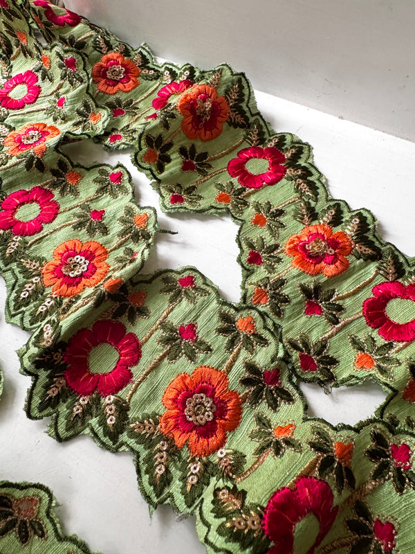 Embroidered Trim - Summer Garden