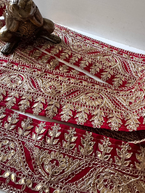 Embroidered Trim - Ornate Rouge