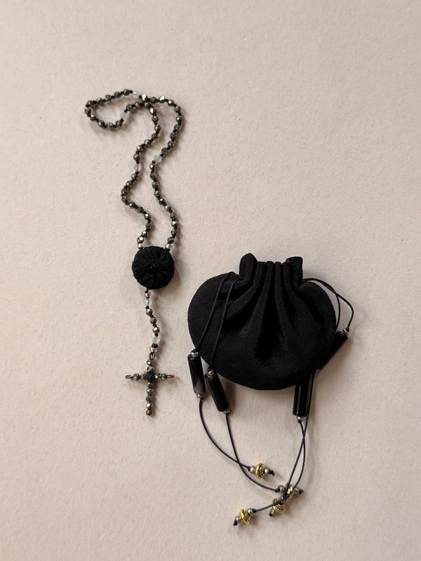 Hand Knotted Miniature Rosary and Vessel