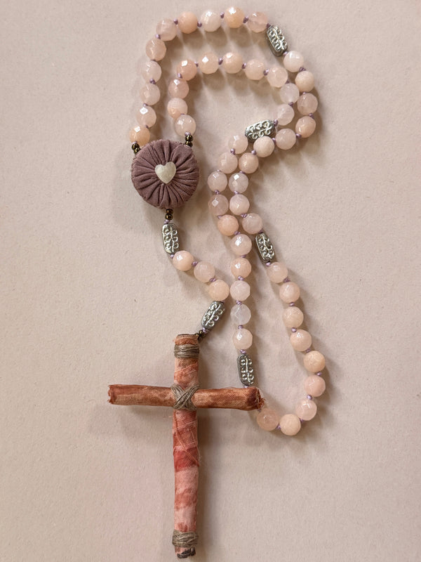 Hand Knotted Rosary with Agate Stones