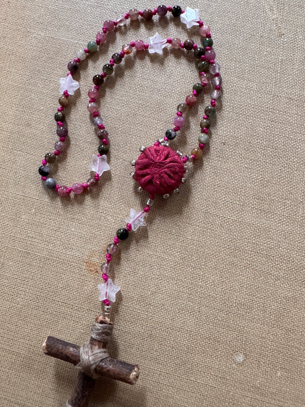 Hand Knotted Small Tourmaline Rosary