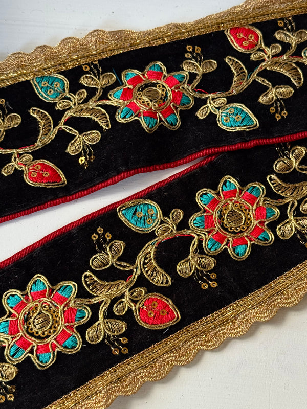 Embroidered Trim - Black
