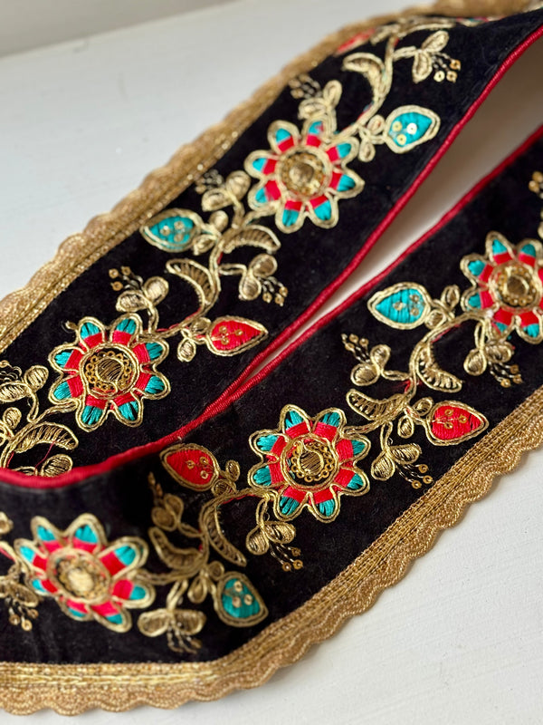 Embroidered Trim - Black