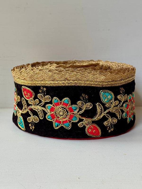 Embroidered Trim - Black