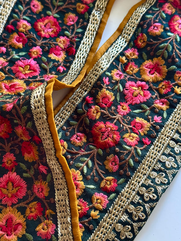 Embroidered Trim - Forest