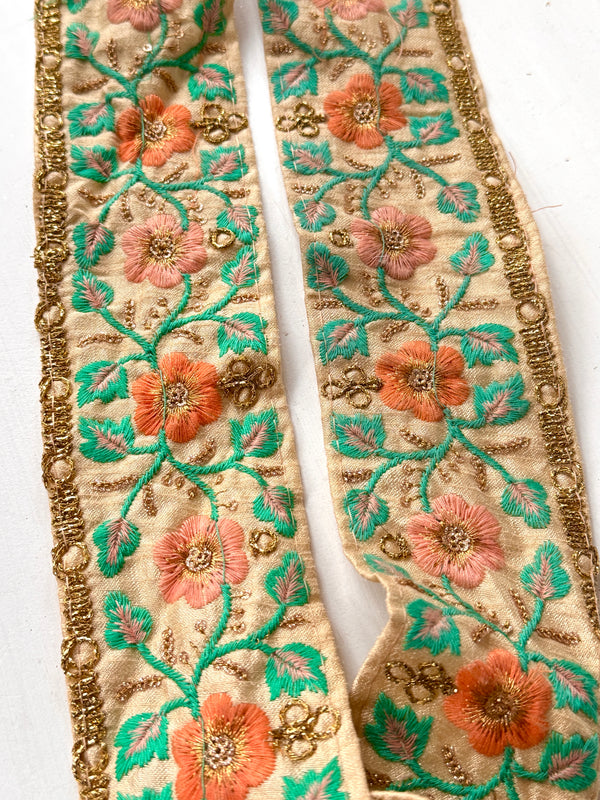 Embroidered Trim - Trailing Blossoms